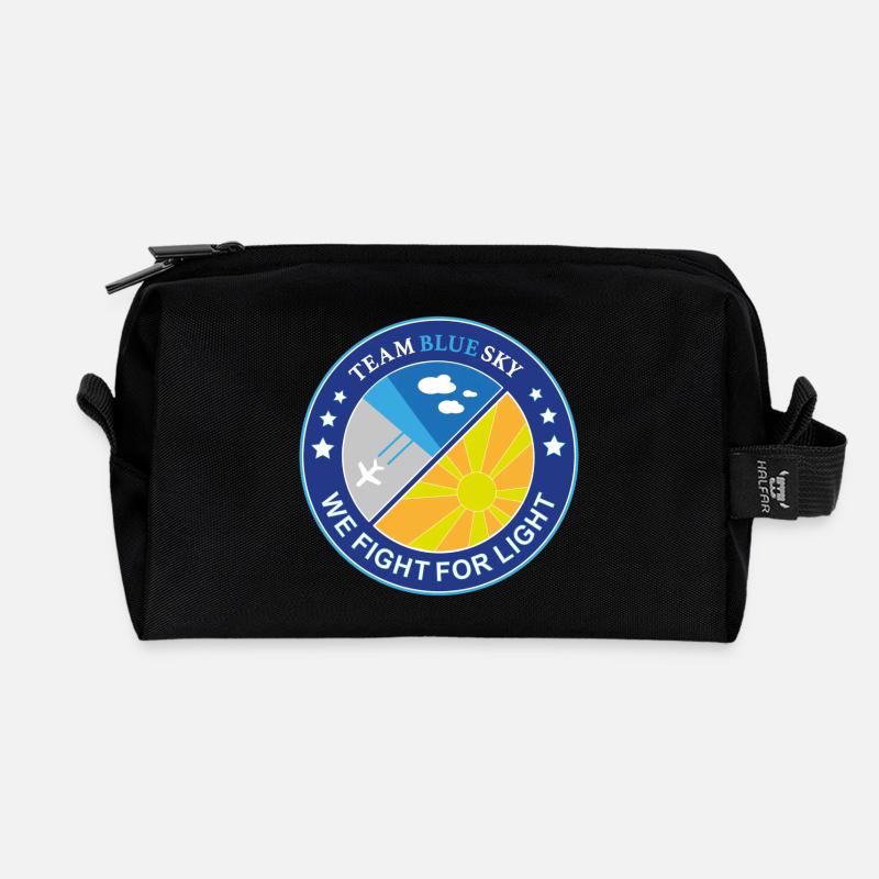 Sonnenliebhaber-Abzeichen Team Blauer Himmel Licht-Krieger-Emblem - Recycelte Kulturtasche - Schwarz