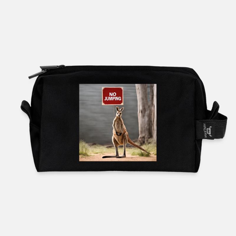 NoJumping - Kangaroo MEME - Recycelte Kulturtasche - Schwarz