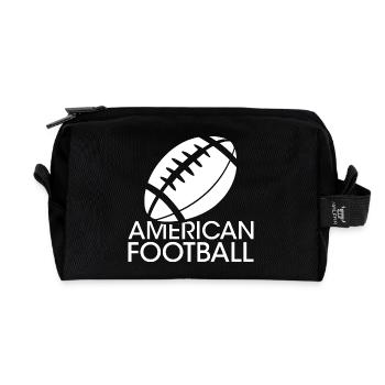 Fans de football amis icône de sport logo icône graphique - Trousse de toilette en tissu recyclé - noir - Devant