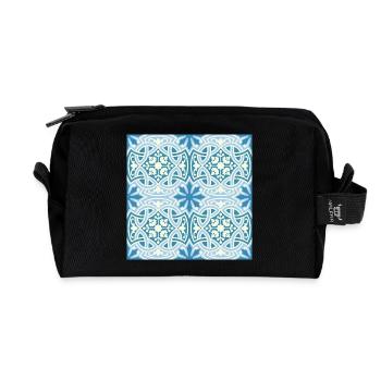 Andalusian Tiles 14 - Recycled Toiletry Zip Bag - black - Front