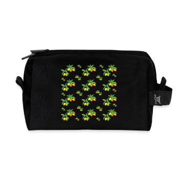 Delicious Mangoes - Pattern - Recycled Toiletry Zip Bag - black - Front