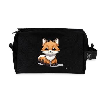 Fuchs - Kawaii Style - Recycelte Kulturtasche - Schwarz - Vorne