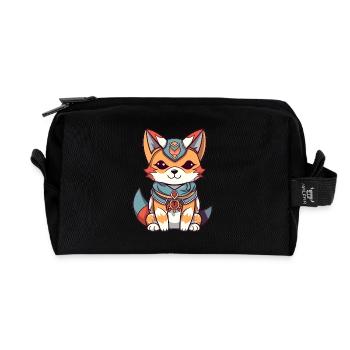 Fuchs - Kawaii Style - Recycelte Kulturtasche - Schwarz - Vorne