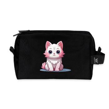 Katze - Kawaii Style - Recycelte Kulturtasche - Schwarz - Vorne