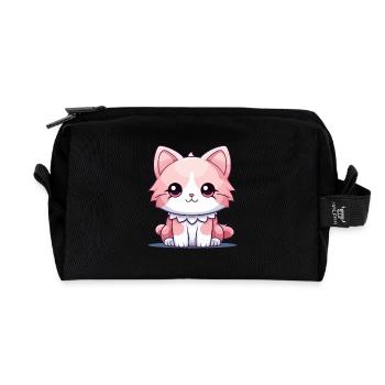 Katze - Kawaii Style - Recycelte Kulturtasche - Schwarz - Vorne