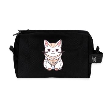 Katze - Kawaii Style - Recycelte Kulturtasche - Schwarz - Vorne