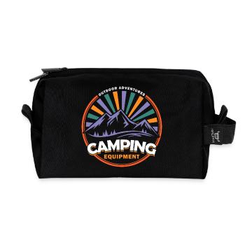 Aventures en plein air - Équipement de camping - Trousse de toilette en tissu recyclé - noir - Devant