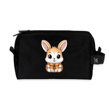 Hase - Kawaii Style - Recycelte Kulturtasche - Schwarz - Vorne