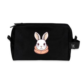 Hase - Kawaii Style - Recycelte Kulturtasche - Schwarz - Vorne