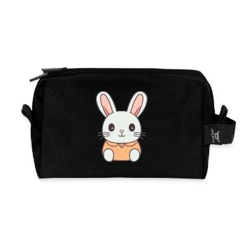 Hase - Kawaii Style - Recycelte Kulturtasche - Schwarz - Vorne