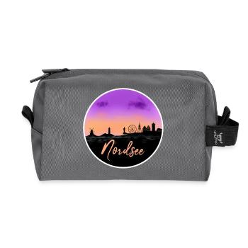 Ligne d’horizon fine de la mer du Nord - Trousse de toilette en tissu recyclé - anthracite - Devant