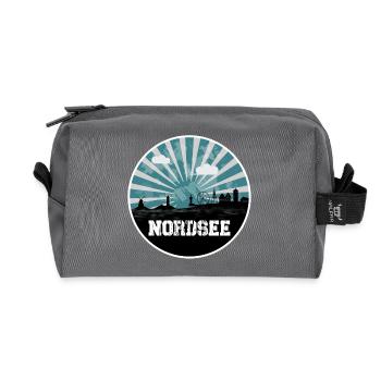 North Sea Blue Hour Skyline - Recycled Toiletry Zip Bag - anthracite - Front