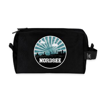 North Sea Blue Hour Skyline - Recycled Toiletry Zip Bag - black - Front