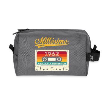 Millésime 1962 Cadeau 61 Ans Anniversaire Humour - Trousse de toilette en tissu recyclé - anthracite - Devant