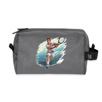 Joueur de tennis - Illustration - Trousse de toilette en tissu recyclé - anthracite - Devant
