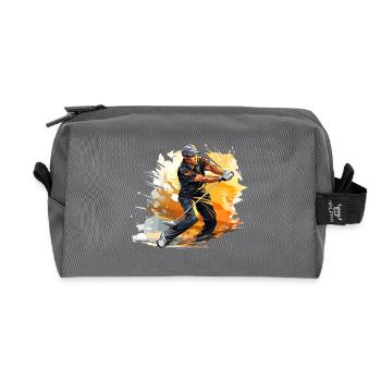 Golf Player - Illustration - Recycled Toiletry Zip Bag - anthracite - Front