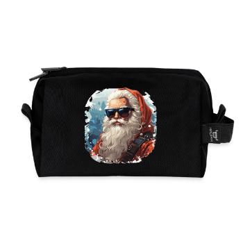 Santa Claus - illustration - Recycled Toiletry Zip Bag - black - Front