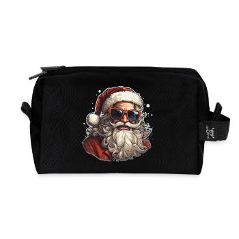 Santa Claus - illustration - Recycled Toiletry Zip Bag - black - Front