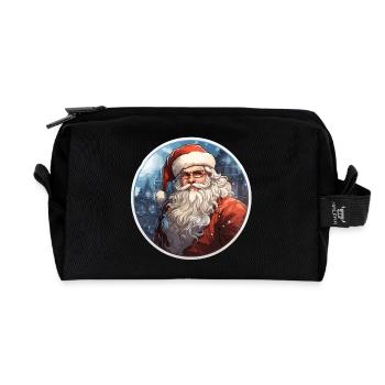 Santa Claus - illustration - Recycled Toiletry Zip Bag - black - Front