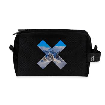 Abstract snow-capped mountains - Recycled Toiletry Zip Bag - black - Front