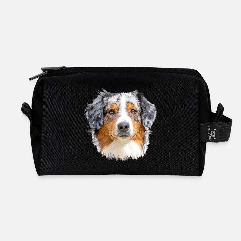 Australian Shepherd - Recycelte Kulturtasche - Schwarz