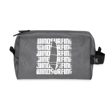 Funny windsurfer - Recycled Toiletry Zip Bag - anthracite - Front