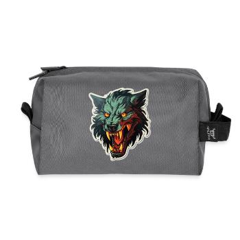 Wolf - Illustration - Recycelte Kulturtasche - Anthrazit - Vorne