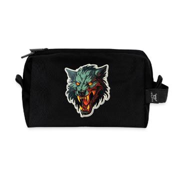 Wolf - Illustration - Recycelte Kulturtasche - Schwarz - Vorne