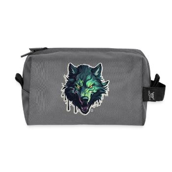 Wolf - Illustration - Recycelte Kulturtasche - Anthrazit - Vorne
