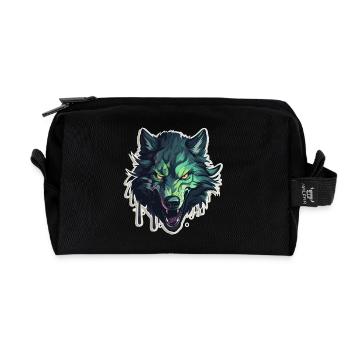 Wolf - Illustration - Recycelte Kulturtasche - Schwarz - Vorne