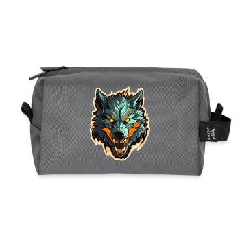 Wolf - Illustration - Recycelte Kulturtasche - Anthrazit - Vorne
