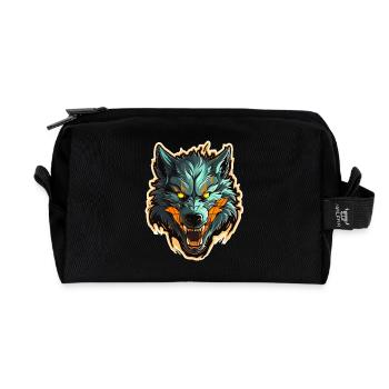 Wolf - Illustration - Recycelte Kulturtasche - Schwarz - Vorne