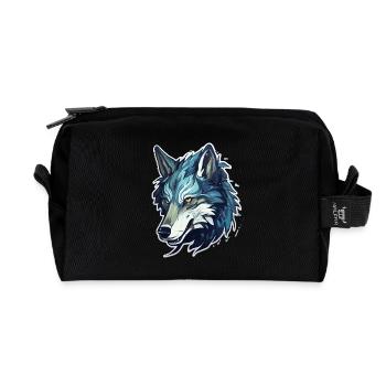 Wolf - Illustration - Recycelte Kulturtasche - Schwarz - Vorne