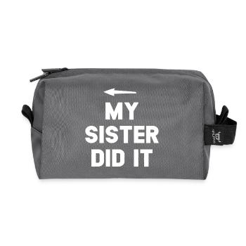 Sister Achievement Bold Quote - Recycled Toiletry Zip Bag - anthracite - Front