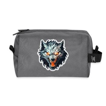 Wolf - Illustration - Recycelte Kulturtasche - Anthrazit - Vorne