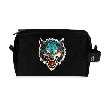 Wolf - Illustration - Recycelte Kulturtasche - Schwarz - Vorne