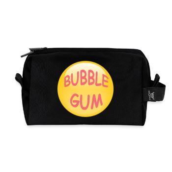 bubble gum - Recycled Toiletry Zip Bag - black - Front