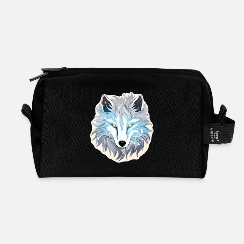 Wolf - Illustration - Recycelte Kulturtasche - Schwarz