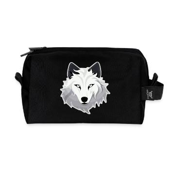 Wolf - Illustration - Recycelte Kulturtasche - Schwarz - Vorne