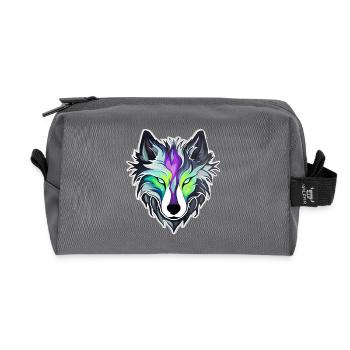 Wolf - Illustration - Recycelte Kulturtasche - Anthrazit - Vorne