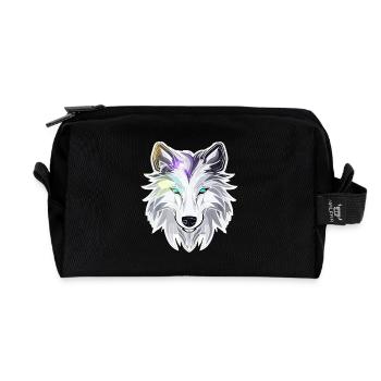 Wolf - Illustration - Recycelte Kulturtasche - Schwarz - Vorne
