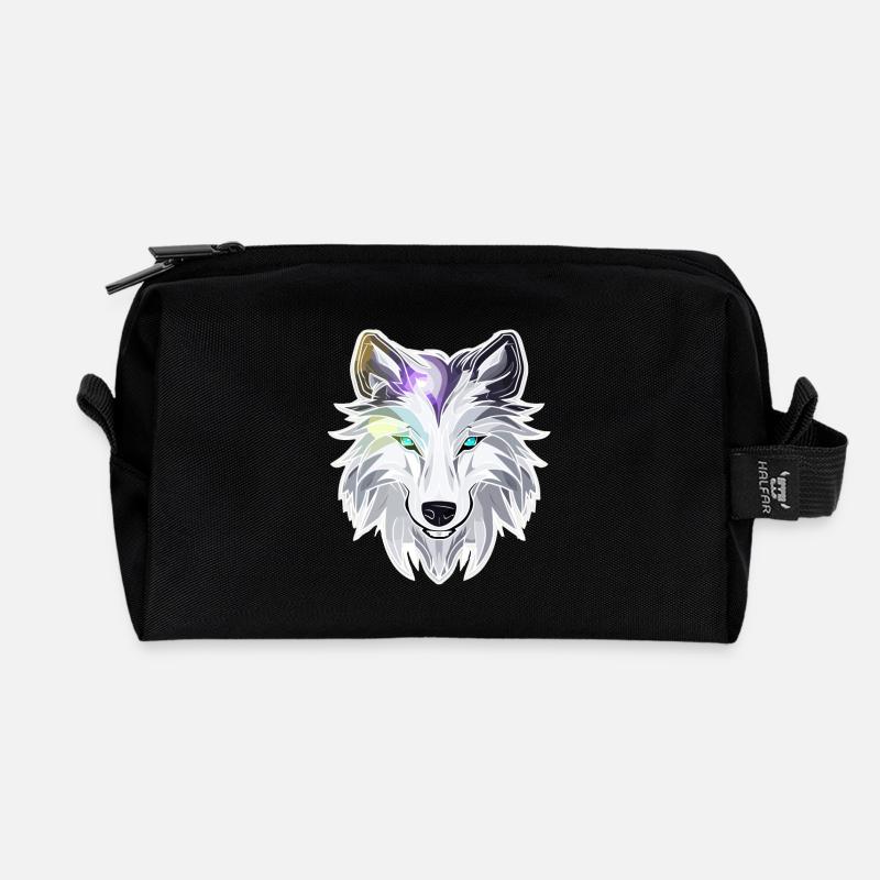 Wolf - Illustration - Recycelte Kulturtasche - Schwarz