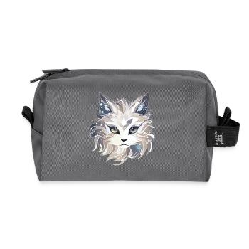 Katze - Illustration - Recycelte Kulturtasche - Anthrazit - Vorne