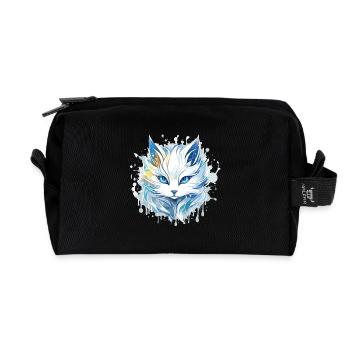 Katze - Illustration - Recycelte Kulturtasche - Schwarz - Vorne