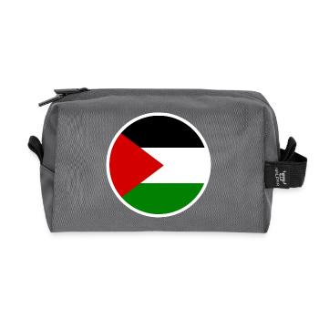palestina - Recycled Toiletry Zip Bag - anthracite - Front