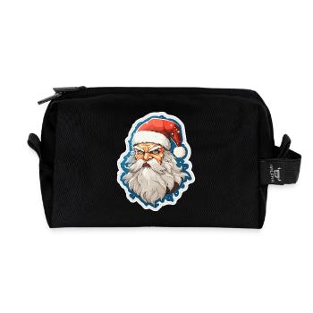Santa Claus - illustration - Recycled Toiletry Zip Bag - black - Front