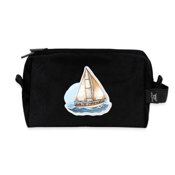 Segelboot - Illustration - Recycelte Kulturtasche - Schwarz - Vorne