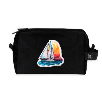 Segelboot - Illustration - Recycelte Kulturtasche - Schwarz - Vorne