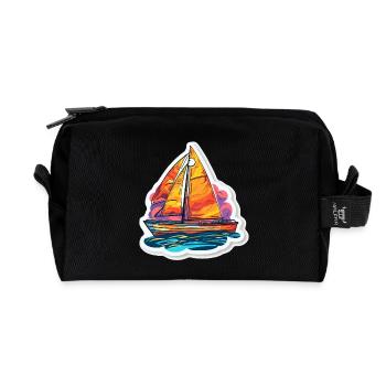 Segelboot - Illustration - Recycelte Kulturtasche - Schwarz - Vorne