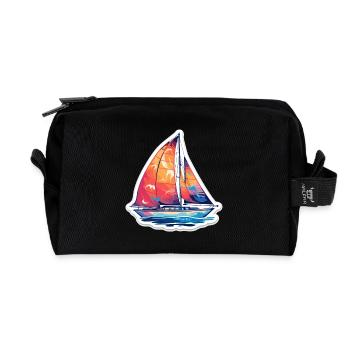 Segelboot - Illustration - Recycelte Kulturtasche - Schwarz - Vorne